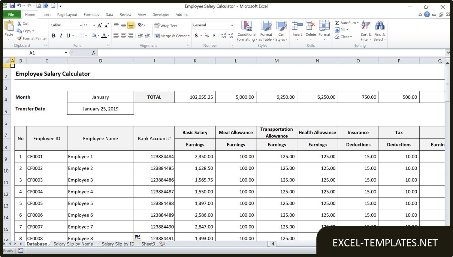 Salary Calculator Template Excel Templates