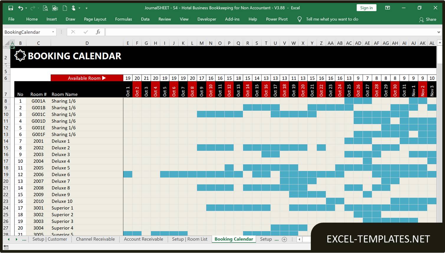 hotel management excel template free download