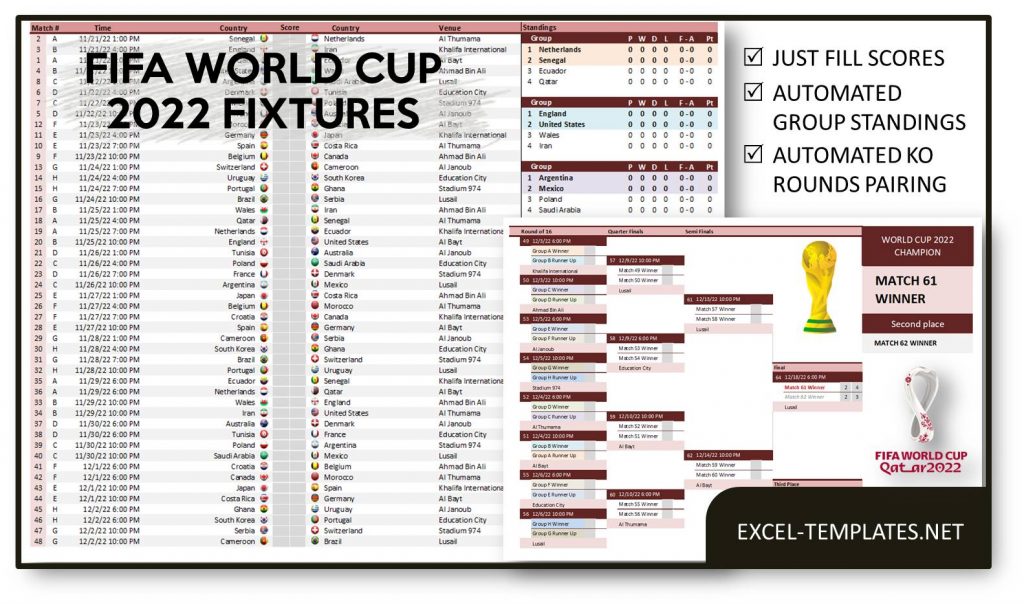 FIFA World Cup 2022 Schedule Template Excel Templates